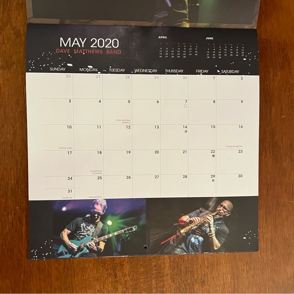 Dave Matthews Band 2020 Wall Calendar, Unused, Like New